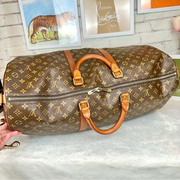 Louis Vuitton Bandouliere Keepall 60 Duffle Bag with original leather st⦠- Picture 4 of 16